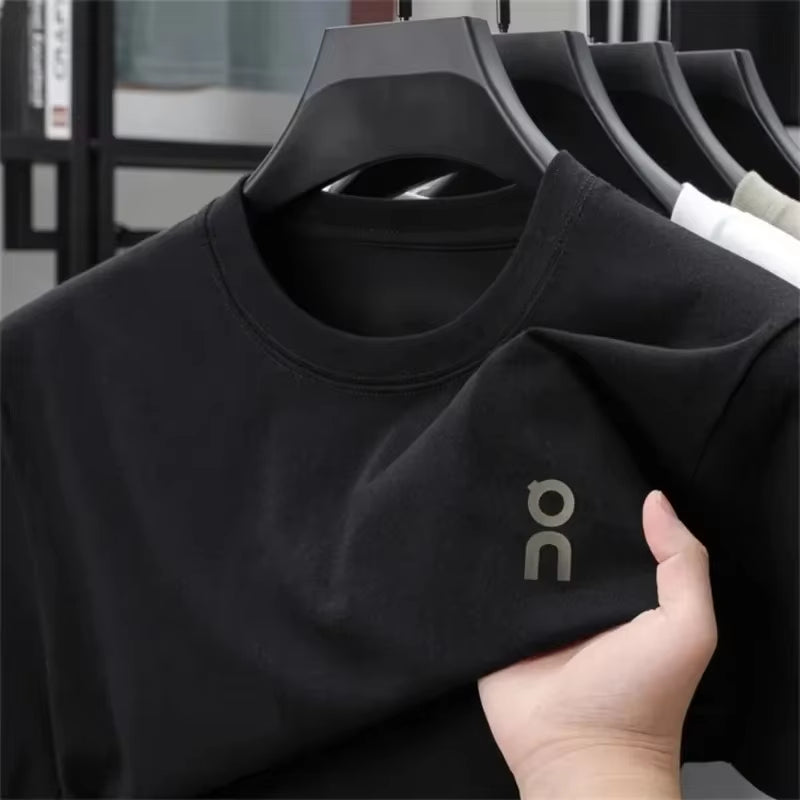 Men'S Hot 2025 Summer New Men'S and Women'S Short-Sleeved T-Shirt round Neck Casual Versatile Trend Fashion Simple Printed Top
